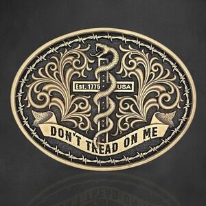 Montana Silversmiths Patriots Faith Gadsden Belt Buckle Retail $45 - NEW